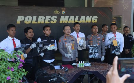 Polres Malang Ungkap Kasus Kepemilikan Sajam saat Pengamanan Wilayah