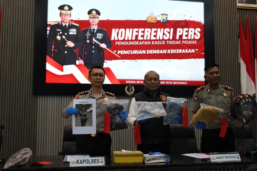 Jambret Perhiasan Tak Berkutik Saat Diamankan Polres Trenggalek